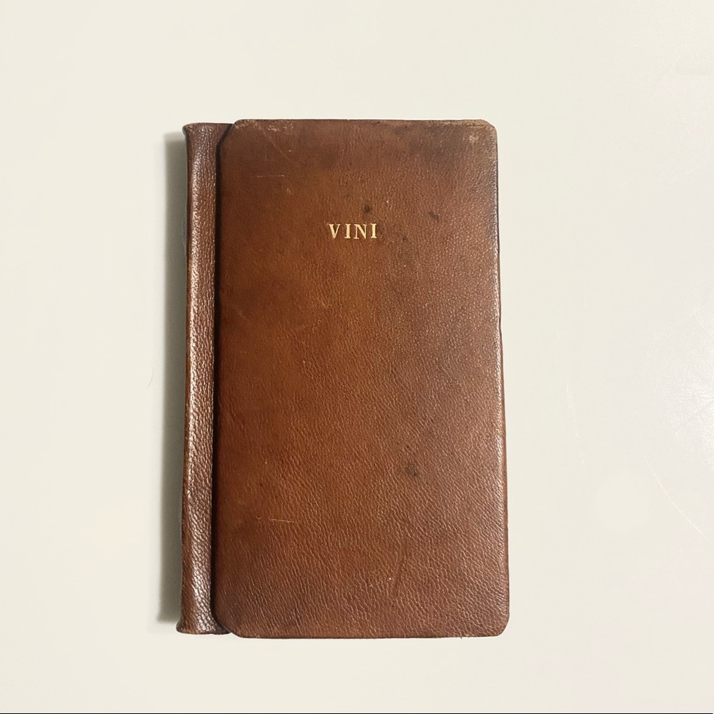 Wine journal Vintage handmade Italian leather Vini notes unused